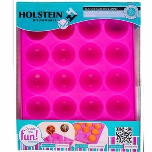 Holstein Housewares Silicone Cake Bites Stand, Magenta Makes 20